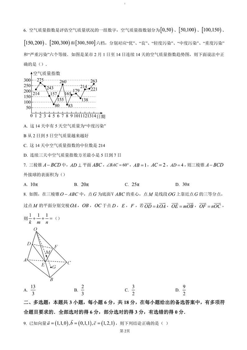 2024~2025学年四川省泸州市泸县普通高中共同体高二(上)期中数学试卷(含答案)第2页