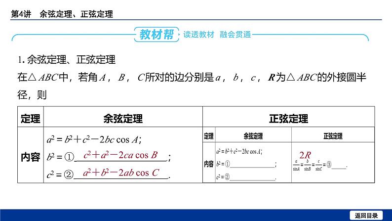 备战2025年高考数学精品课件第六章 第4讲 余弦定理、正弦定理第5页