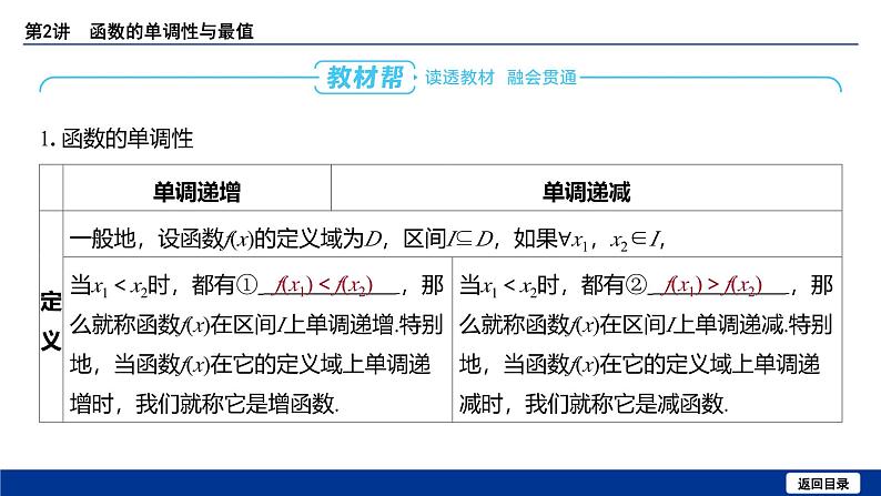 备战2025年高考数学精品课件第二章 第2讲 函数的单调性与最值第5页
