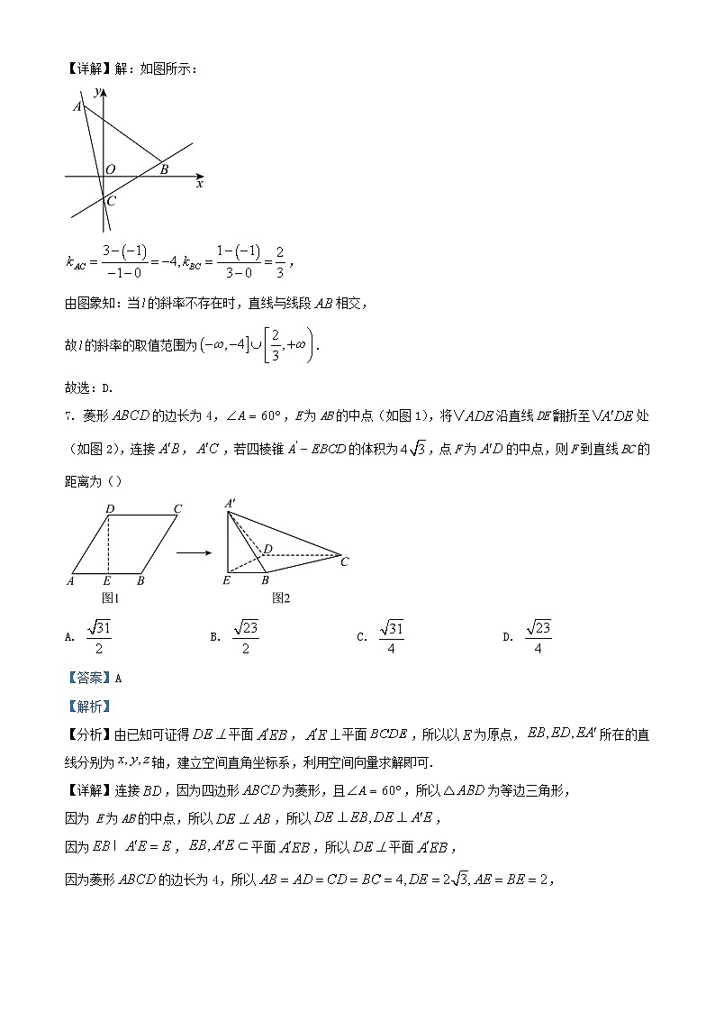 重庆市2023_2024学年高二数学上学期第一次月考题含解析第3页
