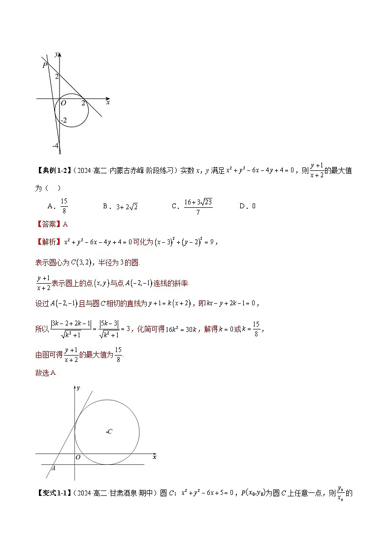 清單05 圓中的范圍與最值問(wèn)題（清單 導(dǎo)圖  考點(diǎn)  題型  變式 ）-2024-2025學(xué)年高二數(shù)學(xué)上學(xué)期期末考點(diǎn)（蘇教版2019）（解析版）第3頁(yè)