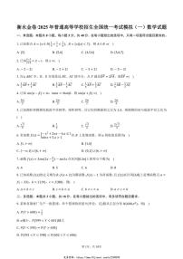 2025年衡水金卷·普通高等学校招生全国统一考试高考模拟(一)数学试卷(含答案)