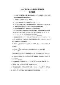 上海外国语大学附属外国语学校松江云间中学2024-2025学年高三上学期期中考试数学试卷