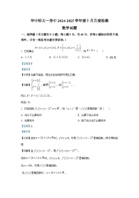 湖北省武汉市华中师范大学第一附属中学2025届高三上学期十月月度检测数学试卷