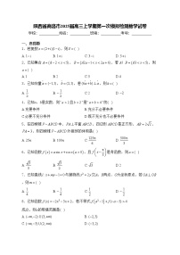 陕西省商洛市2025届高三上学期第一次模拟检测数学试卷(含答案)
