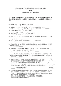上海市奉贤区2025届高三上学期一模数学试卷(Word版附答案)