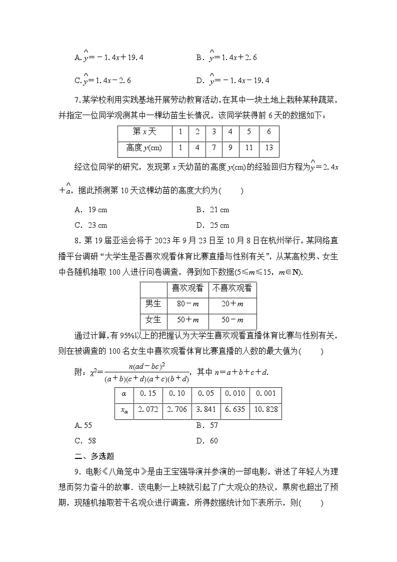 2025高考数学一轮复习-9.2-成对数据的统计分析-专项训练模拟练习【含解析】第3页