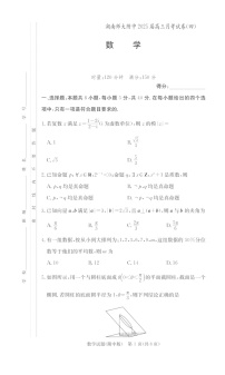 湖南省长沙市湖南师范大学附属中学2024-2025学年高三上学期月考（四）数学试题