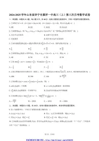 2024~2025学年山东省济宁市嘉祥一中高三(上)第三次月考数学试卷(含答案)