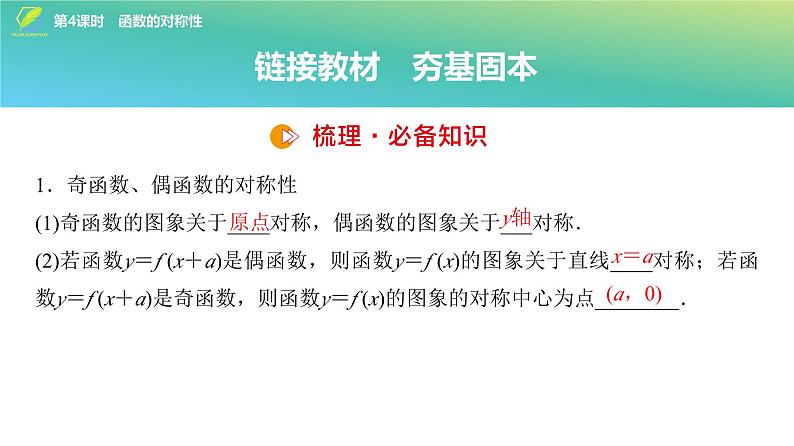 10 第2章 第4课时 函数的对称性-2025年高考数学一轮复习课件第4页