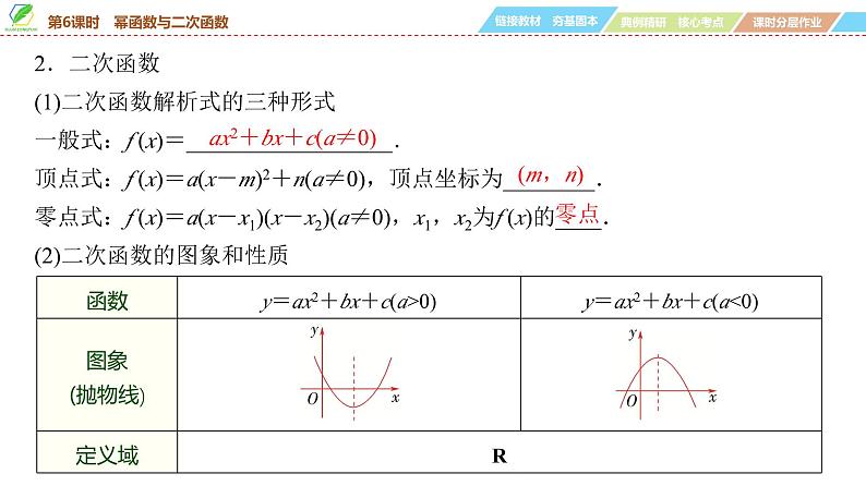 12 第2章 第6课时 幂函数与二次函数-2025年高考数学一轮复习课件第5页