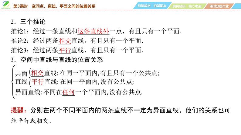 55 第7章 第3课时 空间点、直线、平面之间的位置关系-2025年高考数学一轮复习课件第5页