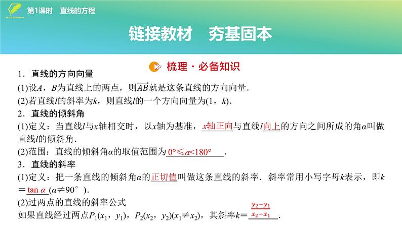 63 第8章 第1课时 直线的方程-2025年高考数学一轮复习课件第5页