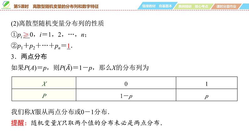 79 第9章 第5课时 离散型随机变量的分布列和数字特征-2025年高考数学一轮复习课件第5页