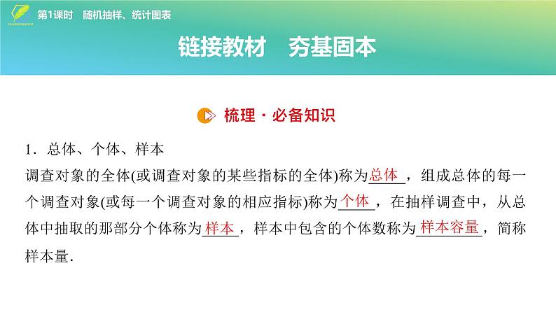 82 第10章 第1课时 随机抽样、统计图表-2025年高考数学一轮复习课件第5页