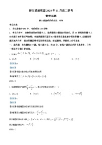 浙江省强基联盟2024-2025学年高二上学期11月期中联考数学试题（Word版附解析）