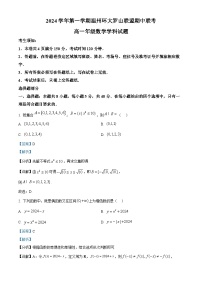 浙江省温州市环大罗山联盟2024-2025学年高一上学期期中联考数学试题(Word版附解析)