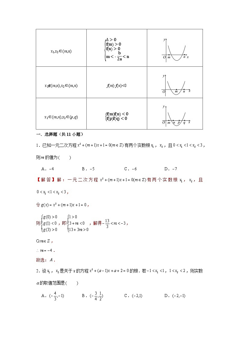 重难点突破02 一元二次方程根的分布情况(解析版)-学案第3页