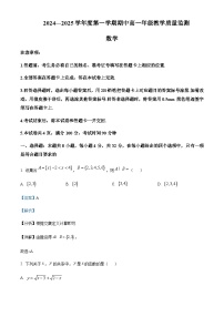 山西省阳泉市2024-2025学年高一上学期11月期中考试数学试题含答案