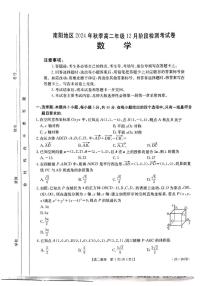 河南省南阳地区2024-2025学年高二上学期12月阶段检测数学试题