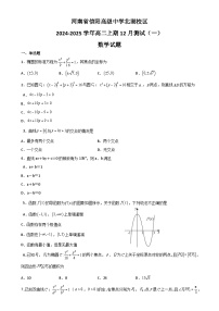 河南省信阳高级中学北湖校区2024-2025学年高二上期12月测试（一）数学试题-A4