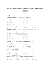 2024-2025学年四川省眉山市东坡区高一上学期11月期中联考数学检测试题（含解析）