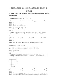 2024届江西省九师联盟高三(上)1月质量检测试数学试卷(解析版)