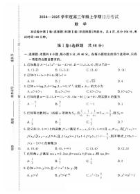 数学丨河北省衡水市冀州区河北冀州中学2025届高三上学期12月月考数学试卷及答案