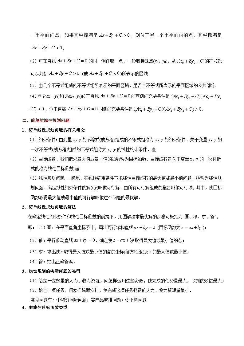 备战2025年高考理科数学考点一遍过学案考点26 二元一次不等式(组)与简单的线性规划问题(附解析)第2页