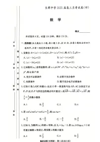 长郡中学2025届高三第四次月考数学试卷(含答案)