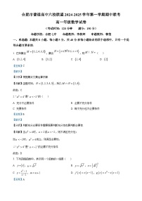 安徽省合肥市普通高中六校联盟2024-2025学年高一上学期期中考试数学试题（Word版附解析）