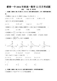 湖北省黄冈市蕲春县第一高级中学2024-2025学年高一上学期12月月考数学试卷（Word版附解析）