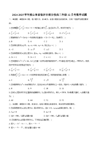 2024-2025学年度山东省临沂市部分校高二年级12月考数学试题（含答案）