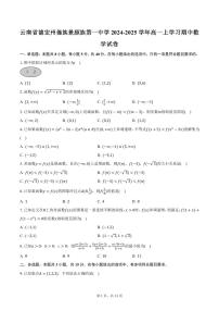 云南省德宏州傣族景颇族第一中学2024-2025学年高一上学习期中数学试卷（含答案）