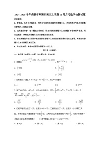 2024-2025学年安徽省阜阳市高三上学期12月月考数学检测试题