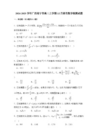 2024-2025学年广西南宁市高二上学期12月联考数学检测试题（含解析）
