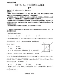广东省深圳市宝安中学、中山一中2025届高三11月联考数学试卷