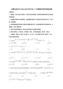 安徽省池州市2024-2025学年高三上学期期末数学检测试题（附解析）