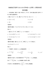 河南省驻马店市2023-2024学年高一（上）1月期终数学试卷（解析版）