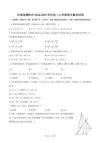 河南省濮阳市2024-2025学年高二上学期期中数学试卷（含答案）