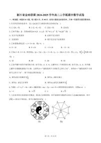 浙江省金砖联盟2024-2025学年高二上学期期中数学试卷（含答案）