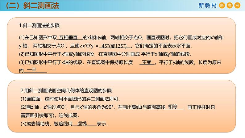 高中数学人教A版(必修第二册)教学课件8.2立体图形的直观图第6页