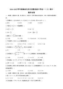 2024-2025学年湖南省长沙市芙蓉高级中学高一（上）期中数学试卷（含答案）