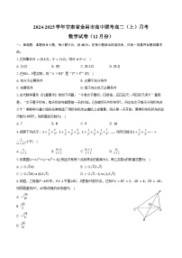 2024-2025学年甘肃省金昌市高中联考高二(上)月考数学试卷(12月份)(含答案)