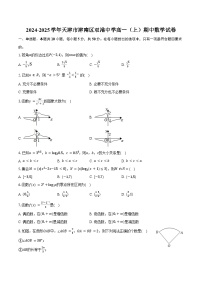 2024-2025学年天津市津南区双港中学高一（上）期中数学试卷（含答案）