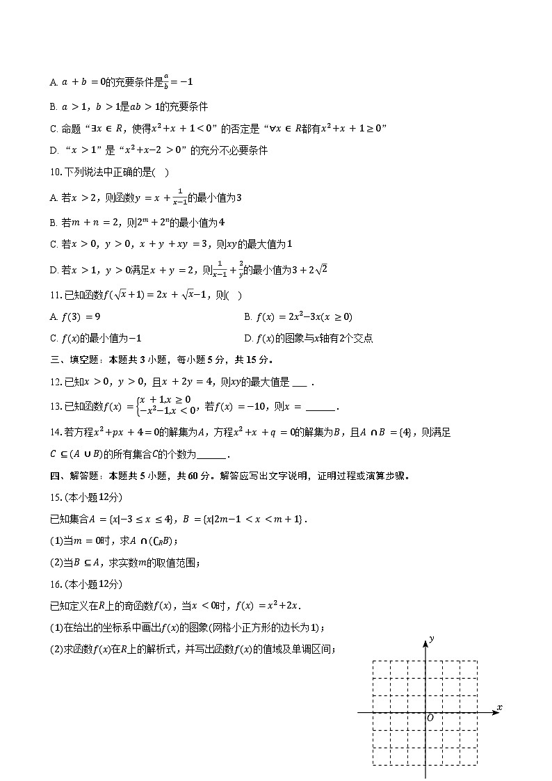 2024-2025学年广西百色市平果县铝城中学高一(上)期中数学试卷(含答案)第2页