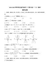 2024-2025学年河北省石家庄二十四中高一（上）期中数学试卷（含答案）