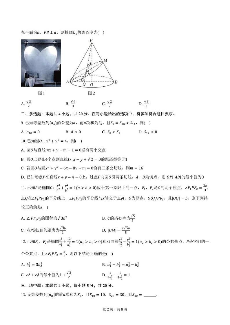 黑龙江省哈尔滨市德强高级中学2024-2025学年高二上学期期中数学试卷(含答案)第2页