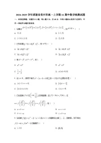 2024-2025学年福建省泉州市高一上册11期中数学检测试题