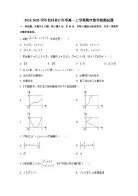 2024-2025学年贵州省仁怀市高一上册期中数学检测试题